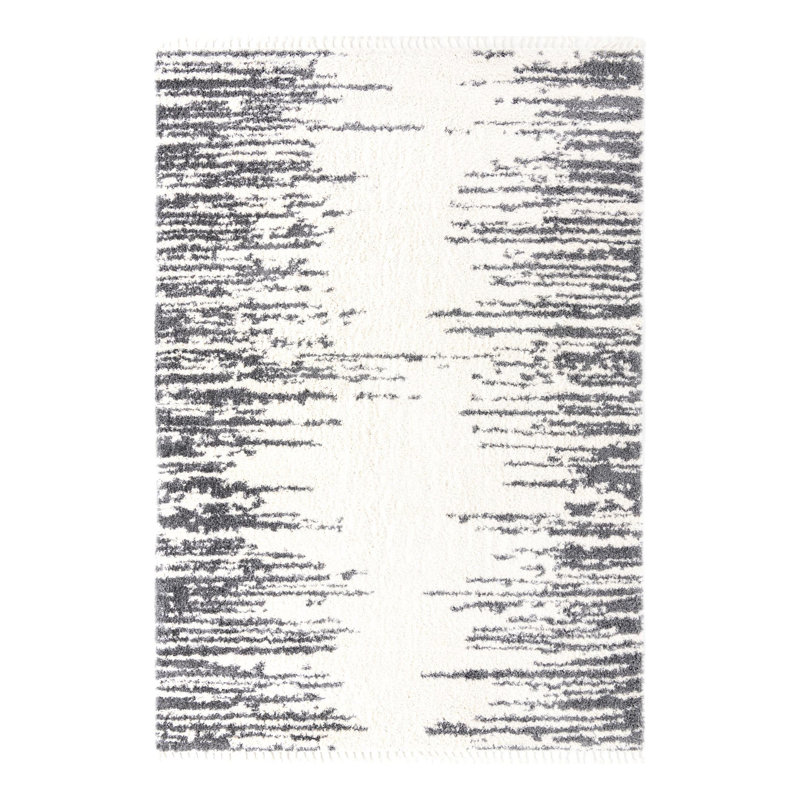 Tapis blanc / gris Knupp, Rectangle de 10 pi x 14 pi