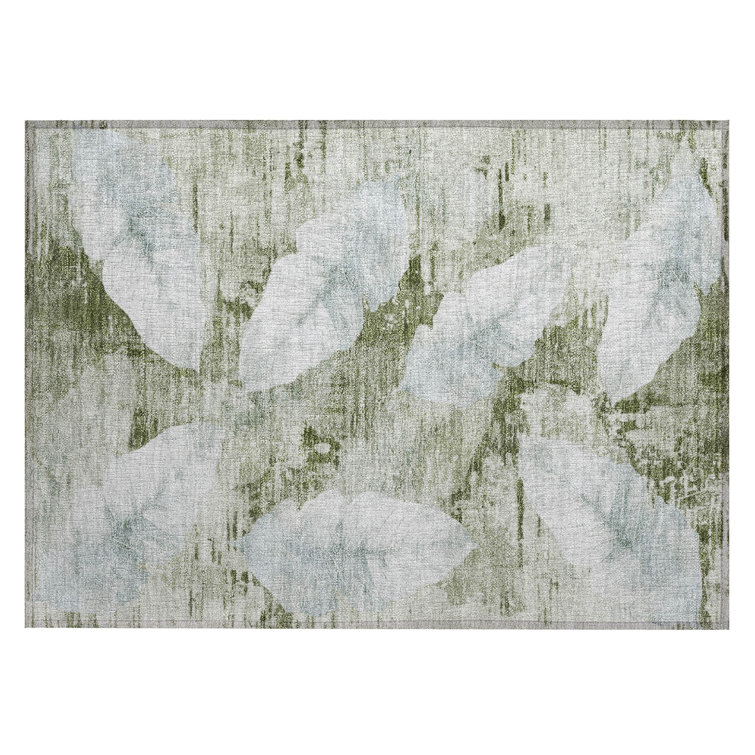 Machine Washable Indoor/Outdoor Arline ACN2172 Floral Rug