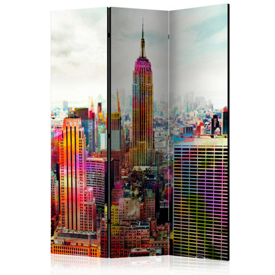 Hangyu 135cm W x 172cm H 3 - Panel Solid Wood Folding Room Divider