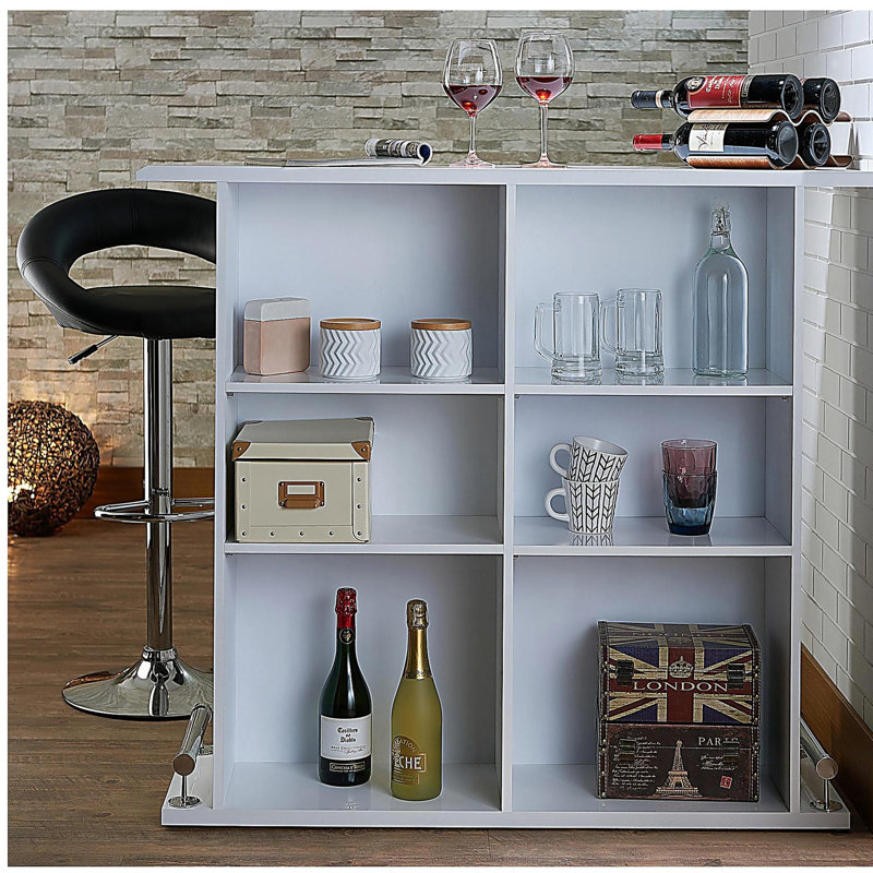 Kite White High Gloss Finish Bar Table