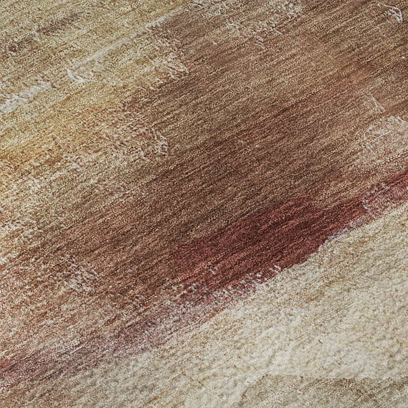 Premium Machine Washable Mayfield Abstract Rug, Terracotta, 8' Round