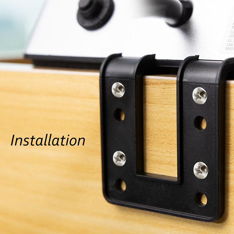Two Desk Edge Mount Power Outlets With Usb Charge Ports
