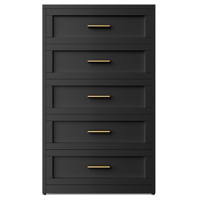 Black Metal Storage Cabinet With 5-drawer Dresser- Waterproof, Rust-proof And Color-fast For Home Or Office ,such As Bedroom,dressing Room,living Room,kitchen,entryway And Bathroom
