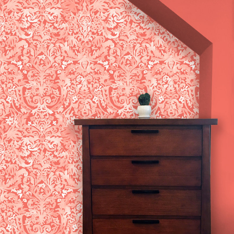 Simonton Damask Roll, Coral