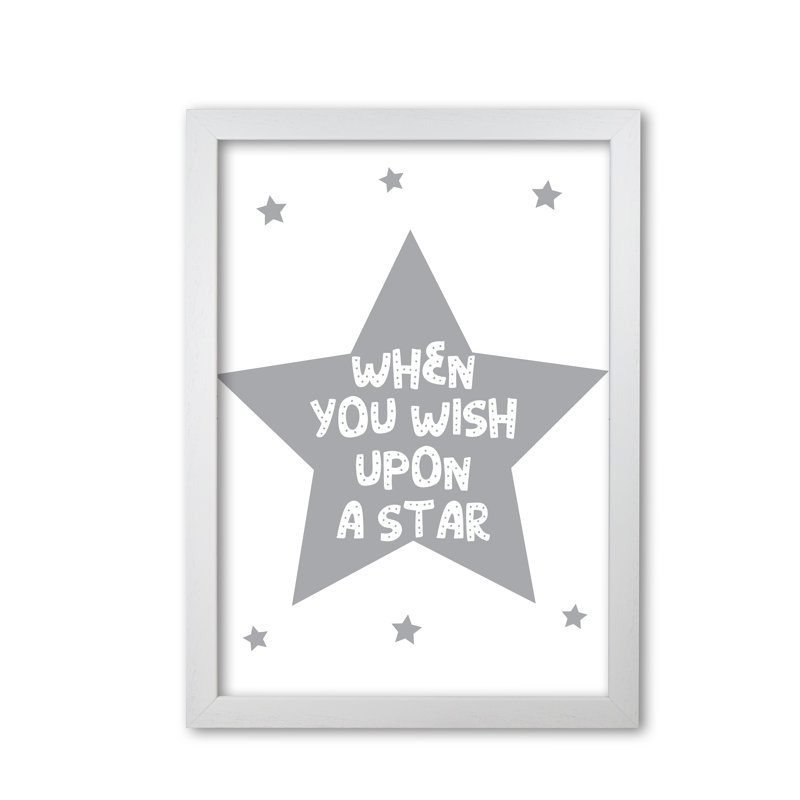 Wish Upon A Star - Print, 60 cm H x 42 cm W x 5 cm D, White Grain Frame