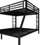 Lit superposé en métal noir - grand sur très grand. Choix d'adolescents et d'adultes. Solution spatiale. Réduction du bruit. Structure solide. Pas de sommier tapissier. Sous le rangement. 2 échelles latérales. Approuvé pour adultes améliorés. Concept. Réduit