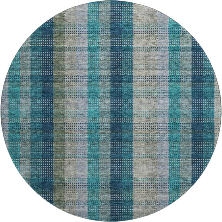 Premium Machine Washable Prisco Teal Rug