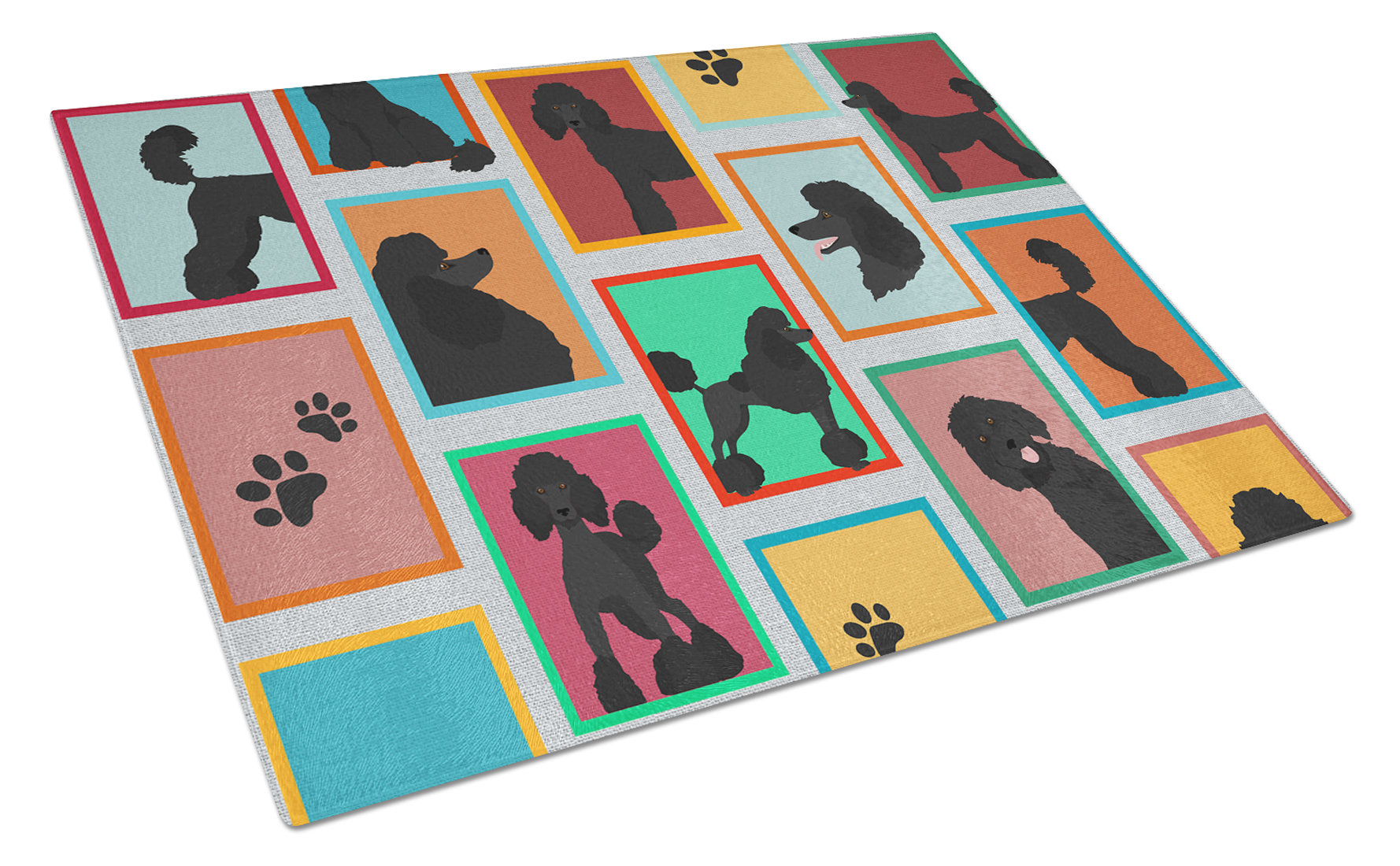 Carolines Treasures PPP3151LCB Poodle Totally Chic Glass Cutting Board