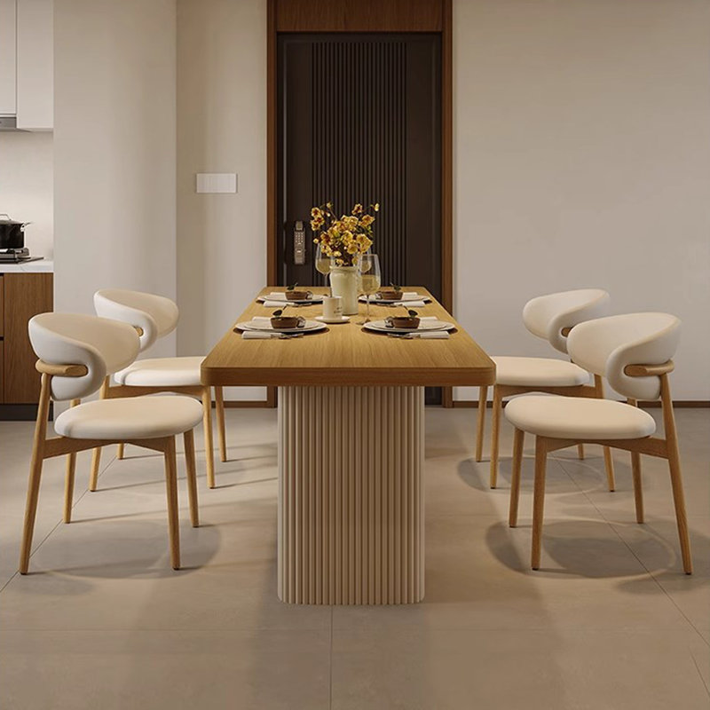 8 - Person Double Pedestal Dining Set, 29.53" H x 63" L x 31.5" W, 7 Pieces: Table, 6 Chairs
