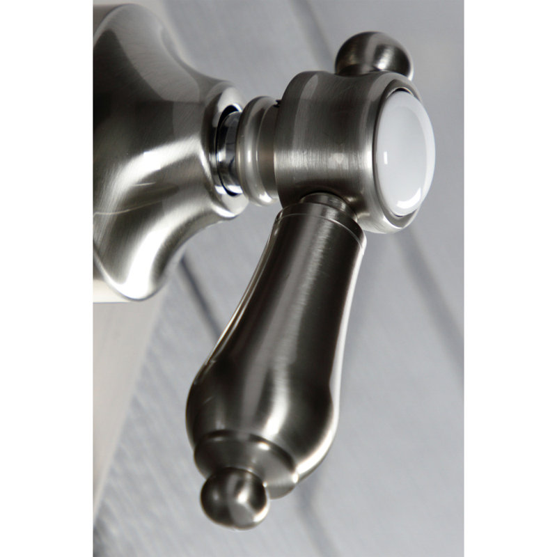 Kingston Brass Heirloom Single-Handle Wall Mount Three-Way Diverter Valve with Trim Kit, Brushed Nickel