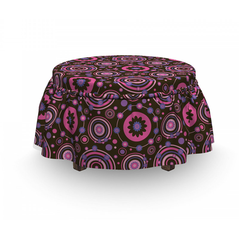 Housse pour repose-pieds à fleurs hippies