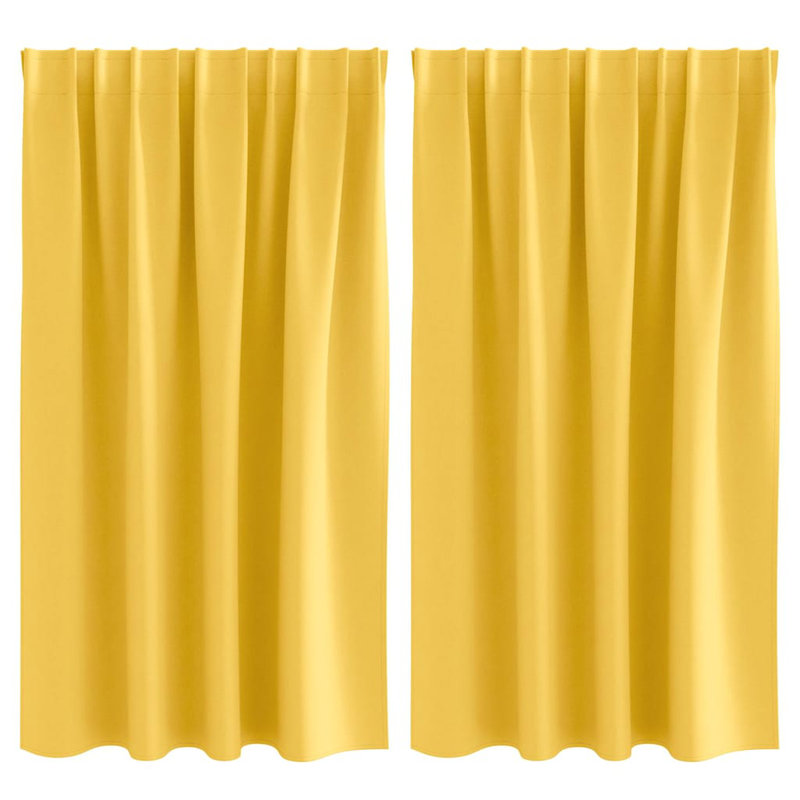 Blackout Curtain Pair, 140cm Width x 140cm Drop, Mustard Yellow