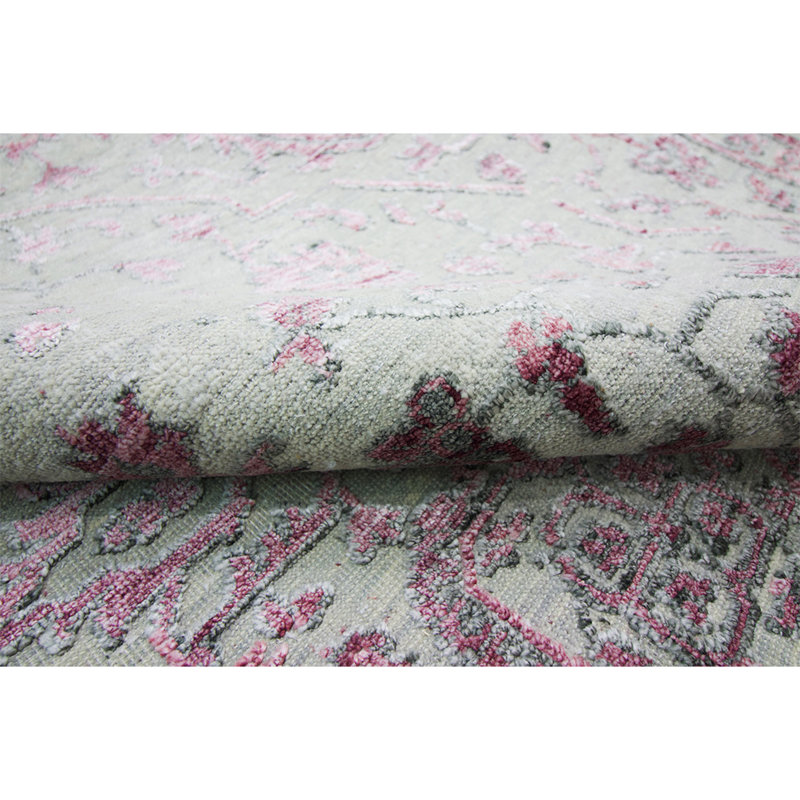 Oriental Area Rug in Silver, Rectangle 9' x 12'
