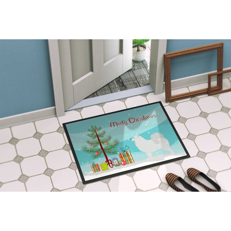 Tapis de porte d’intérieur anti-dérapant samoyède, Rectangle 2 pi x 3 pi