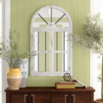 Louise Arch Wood Window Pane Farmhouse Wall Mirror