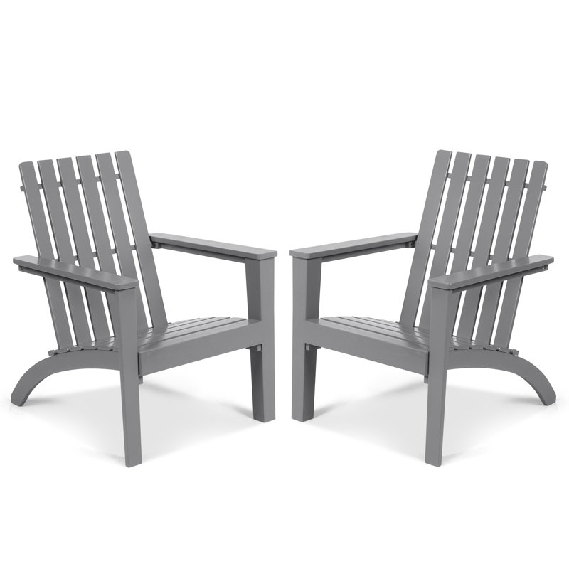 Parkerville Acacia Outdoor Adirondack Chair, Gray