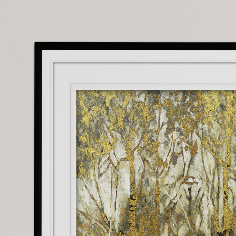 « bouleau oliveraies panoramique », reproduction de peinture acrylique encadrée, Noir, H 20 po x l 24 po x P 1,5 po