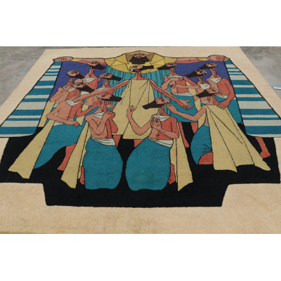 One-of-a-Kind 10'x10'6” 1960s Wool Area Rug