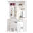 Modern Style 74.4"h Vanity Desk With Led Lighted Mirror And Power Outlet,makeup Vanity Table With Drawers And Open Cubies And Cabinets, White