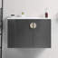 Meuble-lavabo sur pied 30 po, 2 portes, meuble-lavabo autoportant en bois d'ingénierie avec lavabo-112367362
