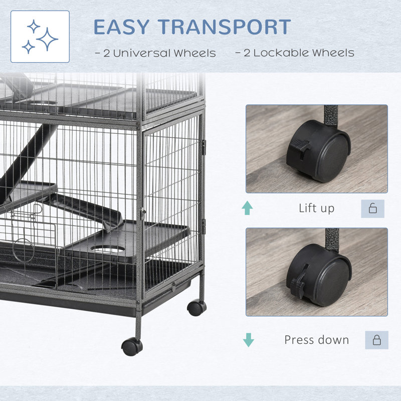 Cage à petits animaux 50 niveaux H 50 ", Gris