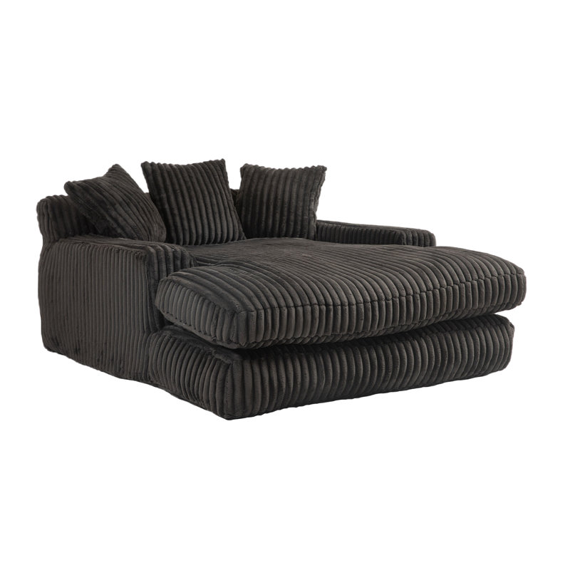 Upholstered Chaise Lounge, Black