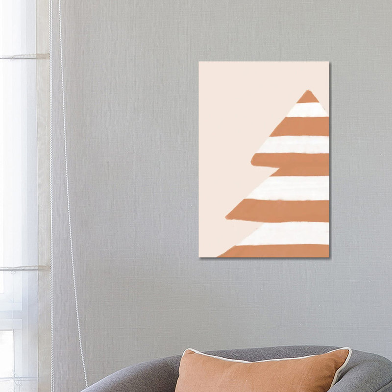 Stripey Xmas Tree - Wrapped Canvas Print, 66.04 cm H x 45.72 cm W x 1.91 cm D