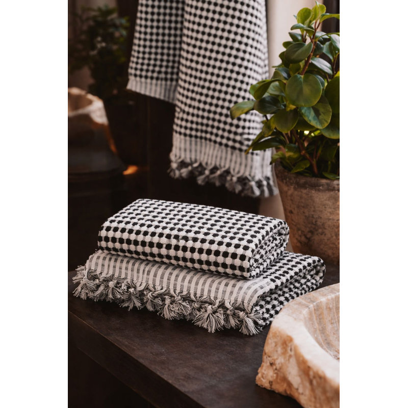 Ensemble de serviettes essuie-mains Dots, Black