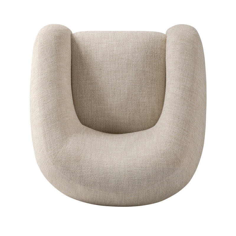 Channing Swivel Barrel Chair, Yuma Cream Polyester Blend
