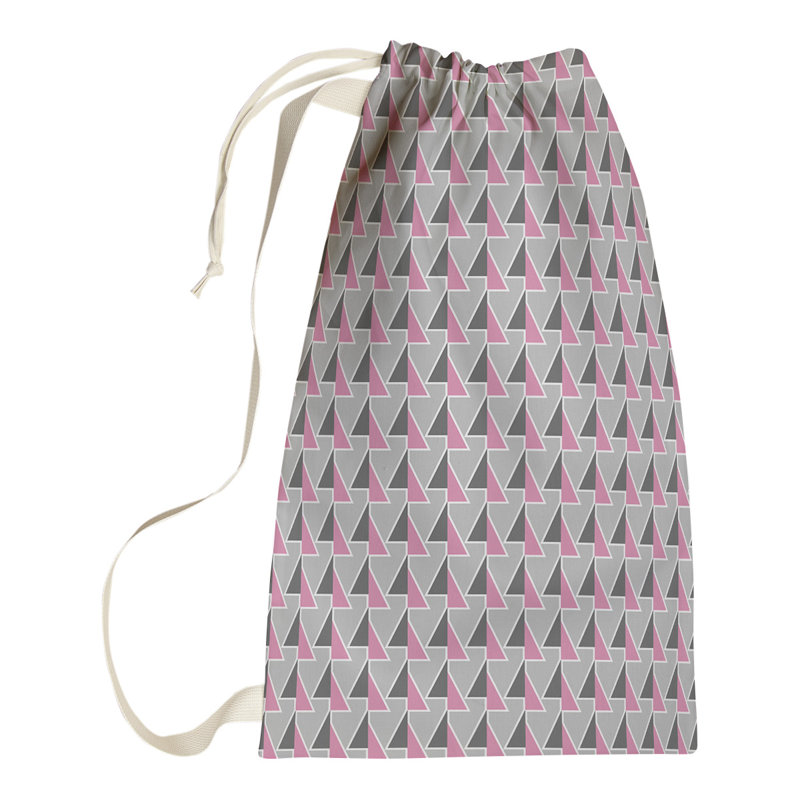 Jordao Fabric Laundry Bag with Handles, 36" H x 28" W x 1.5" D, Pink