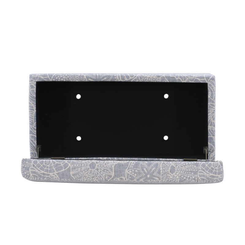 Pierro Upholstered Storage Bench, Gray Geometric