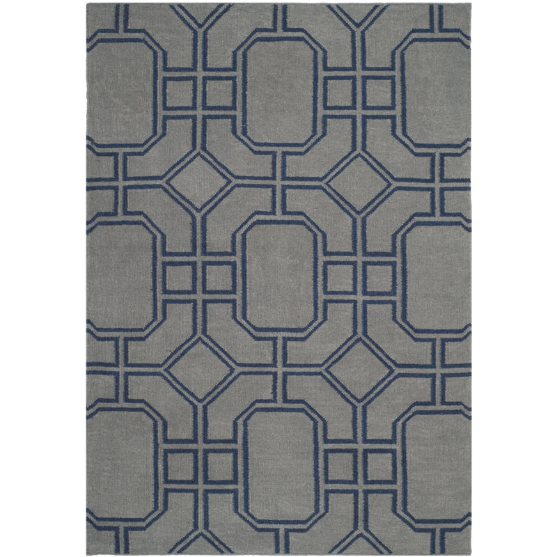 Normal Geometric Wool Hand Woven Area Rug, Rectangle 91 x 152cm