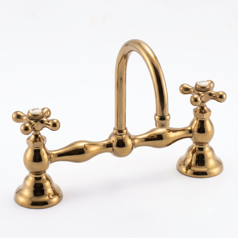 Robinet de salle de bain central avec drain Columbia, Laiton ultra enduit