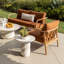 Aimee Teak Wood Outdoor Occasional Chair, Sienna