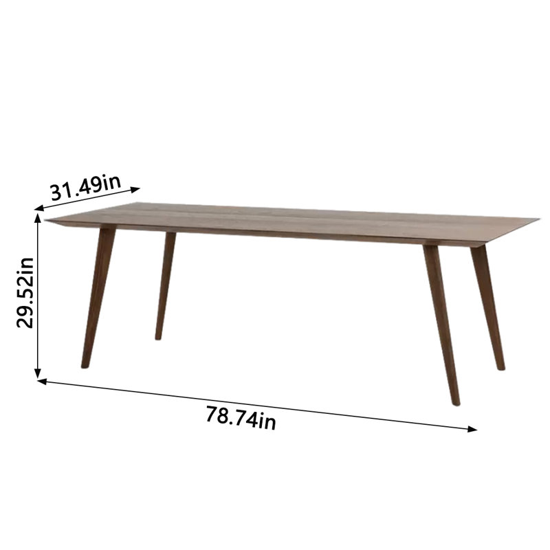Medwin Ash Solid Wood Dining Table, 31.49" W x 78.74" L