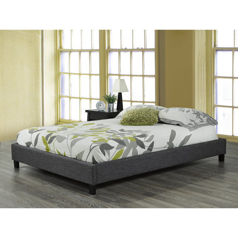 Brassex Upholstered Platform Bed Frame Queen, Queen