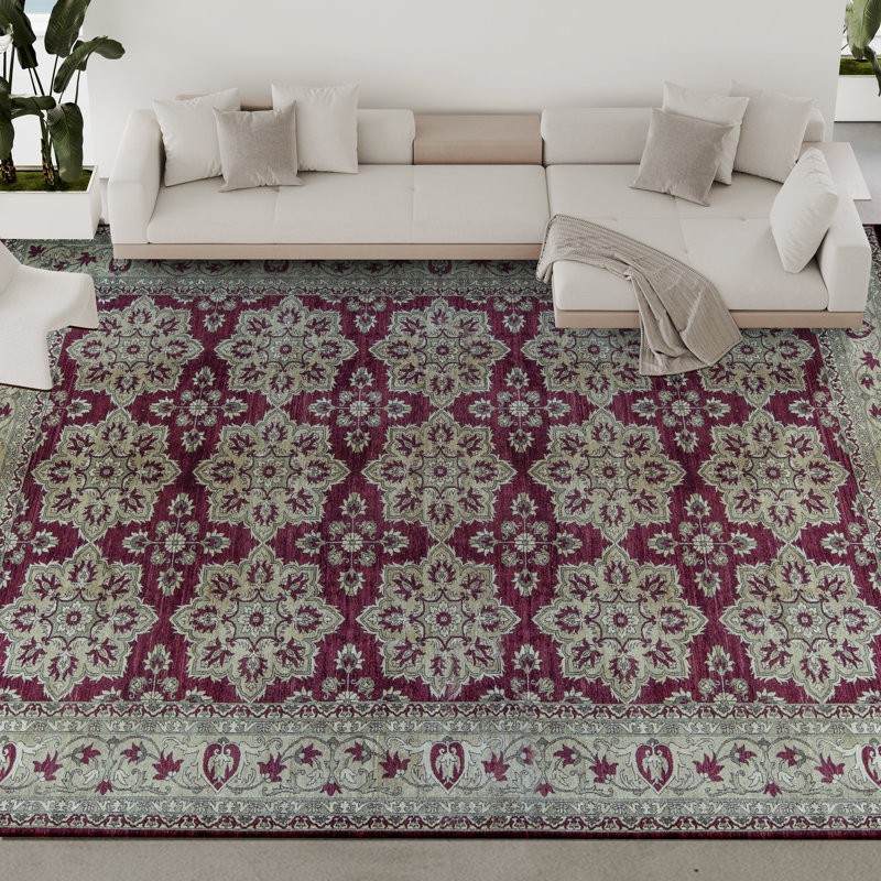 Hand-Knotted High-Quality Red and Gold Area Rug