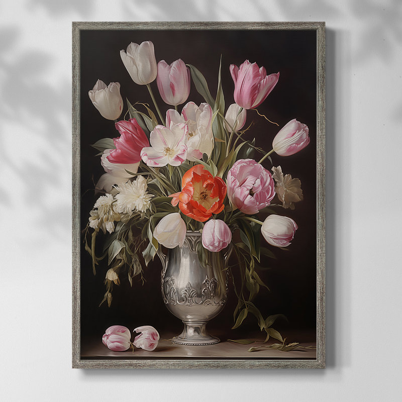 Reproduction encadrée FLORAL Series DCCXCVII - bois massif, H 21 po x l 17 po