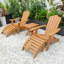 Repose-pieds brun Adirondack avec repose-pieds - Bois en plastique résistant aux intempéries résistant à la décoloration