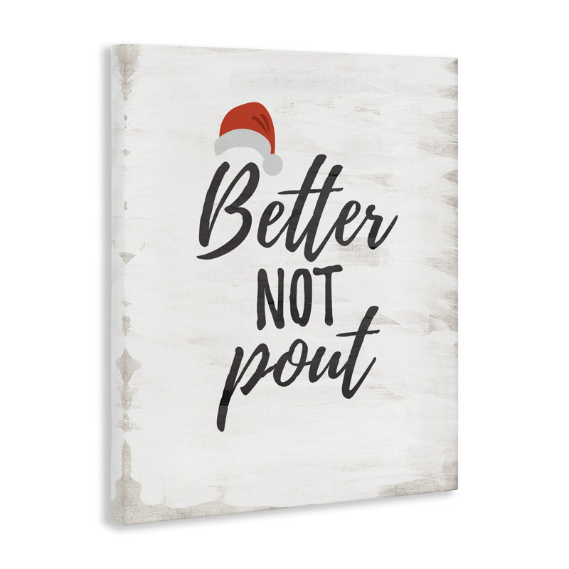Festive Better Not Pout Canvas, design par Lauren Rader, H 20 po x l 16 po