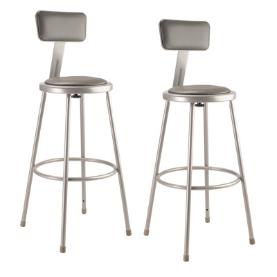 Backed Ergonomic Industrial Stool Footring