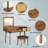 43.3" Classic Wood Makeup Vanity Set With Flip-Top Mirror And Stool, Dressing Table With Three Drawers And Storage Space, Brown