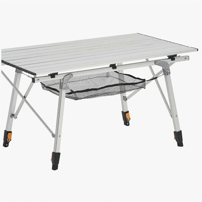 Folding Portable Camping Table Aluminum Outdoor Picnic Roll up Table Mesh Layer