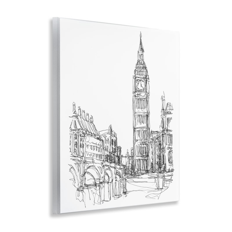 Plaque murale Parisian Cityscape, croquis, Ethan Harper