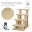 4 escaliers pour animaux multiniveaux - Poteau à griffer pour chat de 25 pouces de couleur beige, confortable pour les chats