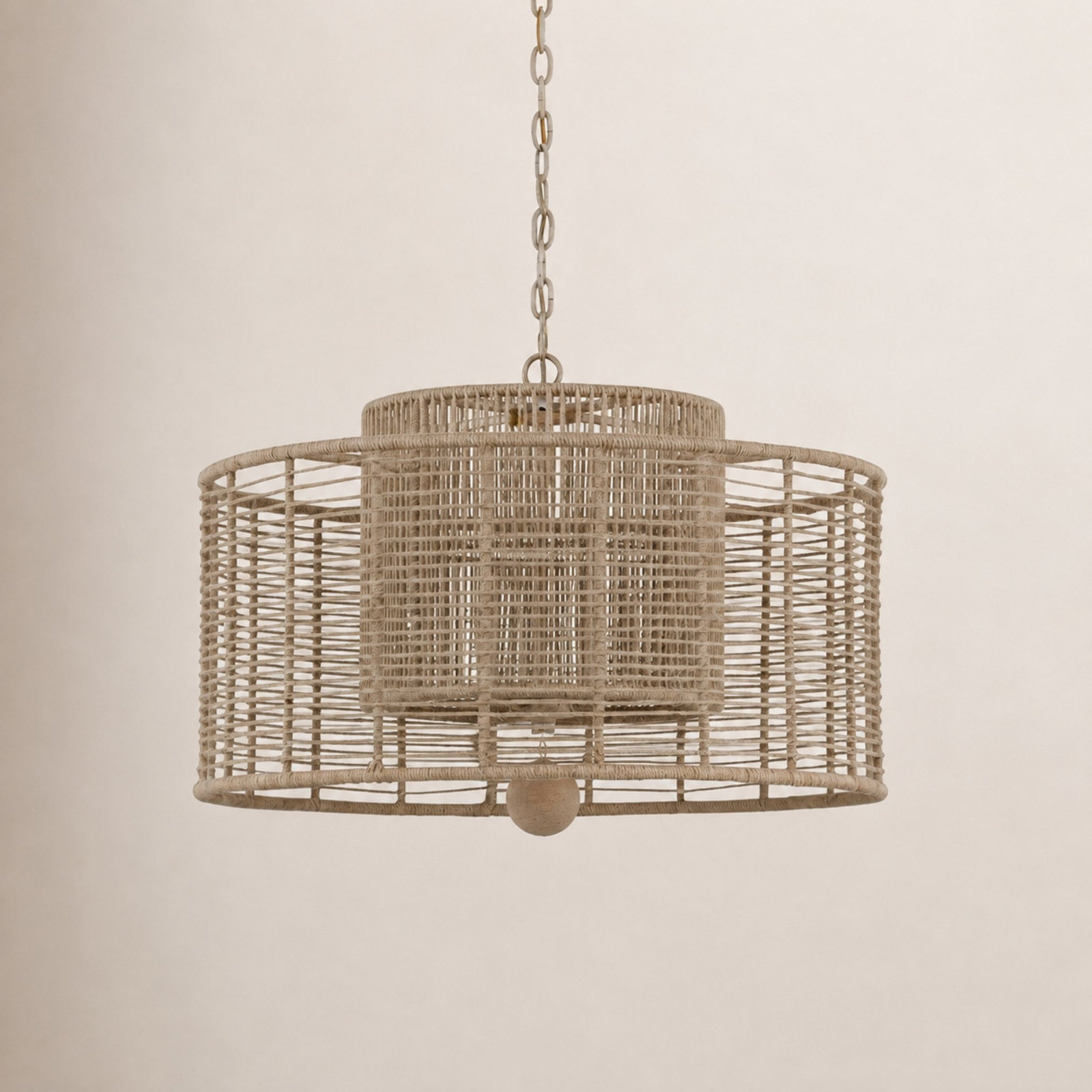 Dimmable Stainless Steel 4-Light Pendant, Beige, Burnished Silver