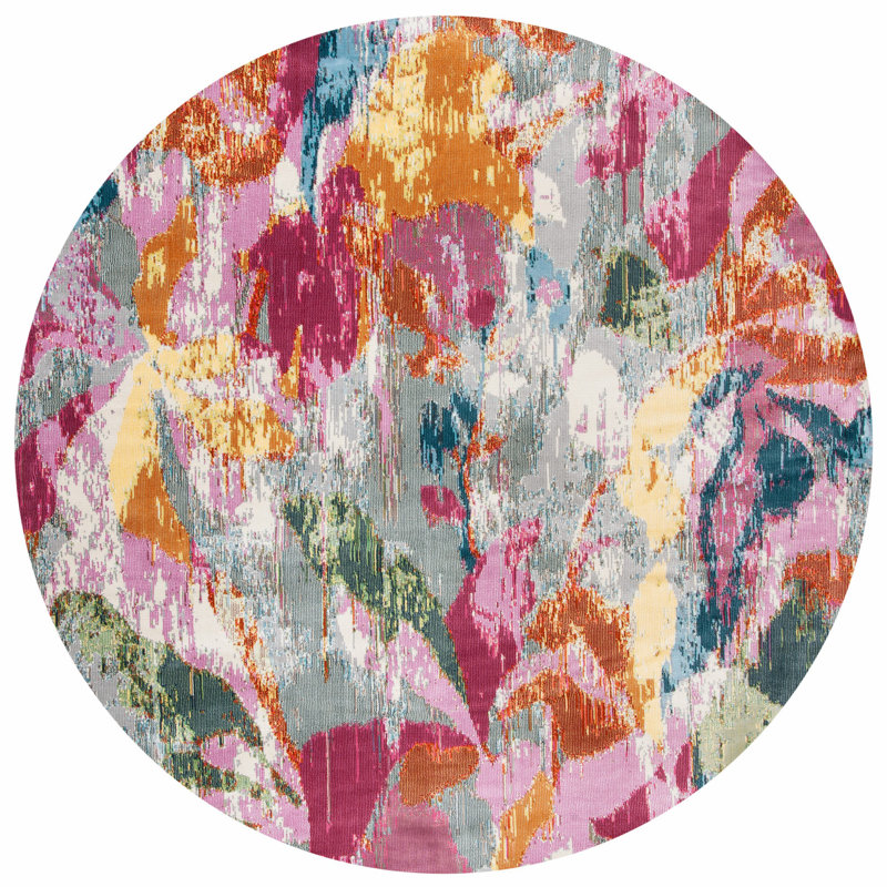 Tuck 300 Performance Abstract Rug, Round 6'7"