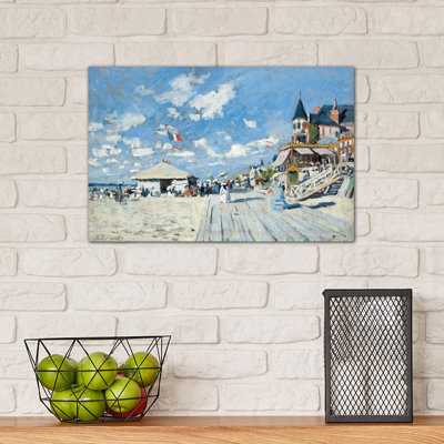 On the Beach at Trouville, 1870 by Claude Monet - 1 Piece Wrapped Canvas Painting