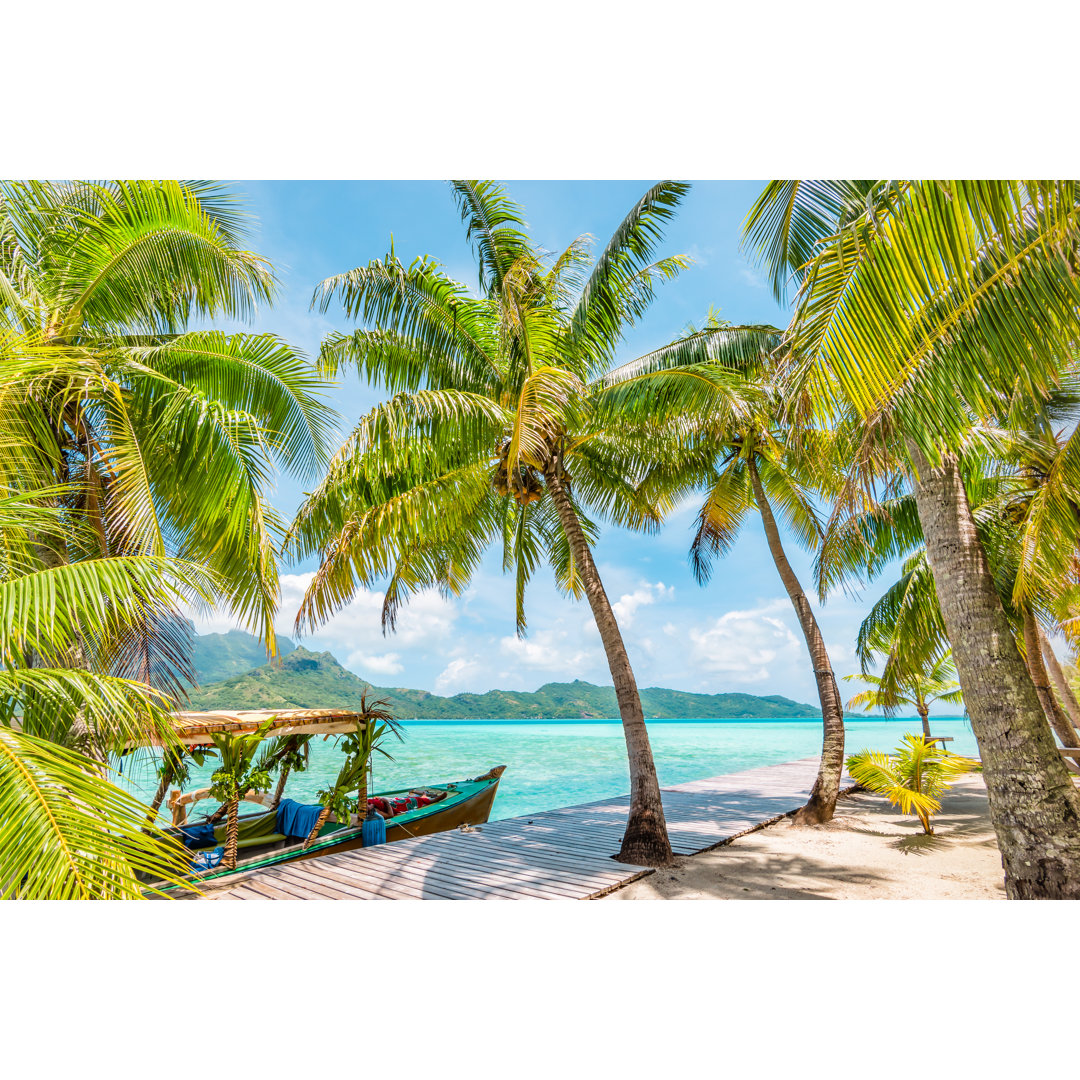 Leinwandbild Palmen auf Bora Bora Island