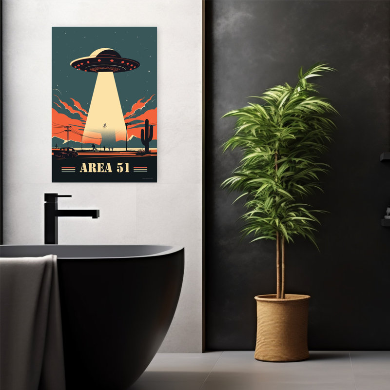 Area 51 UFO Abstract Contemporary Landscape Nature Wall Art Print, 60.96cm H x 40.64cm W